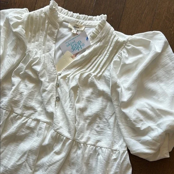 Entro Tiered Maya midi lined off white dress NWT size S - Picture 3 of 6
